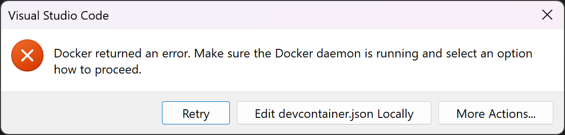 Docker daemon error